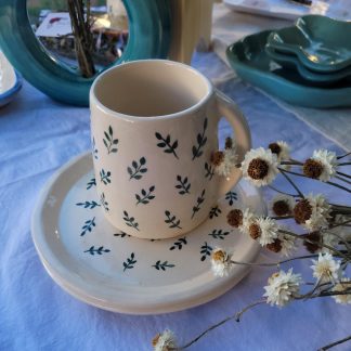 Taza con plato - Cerámica artesanal